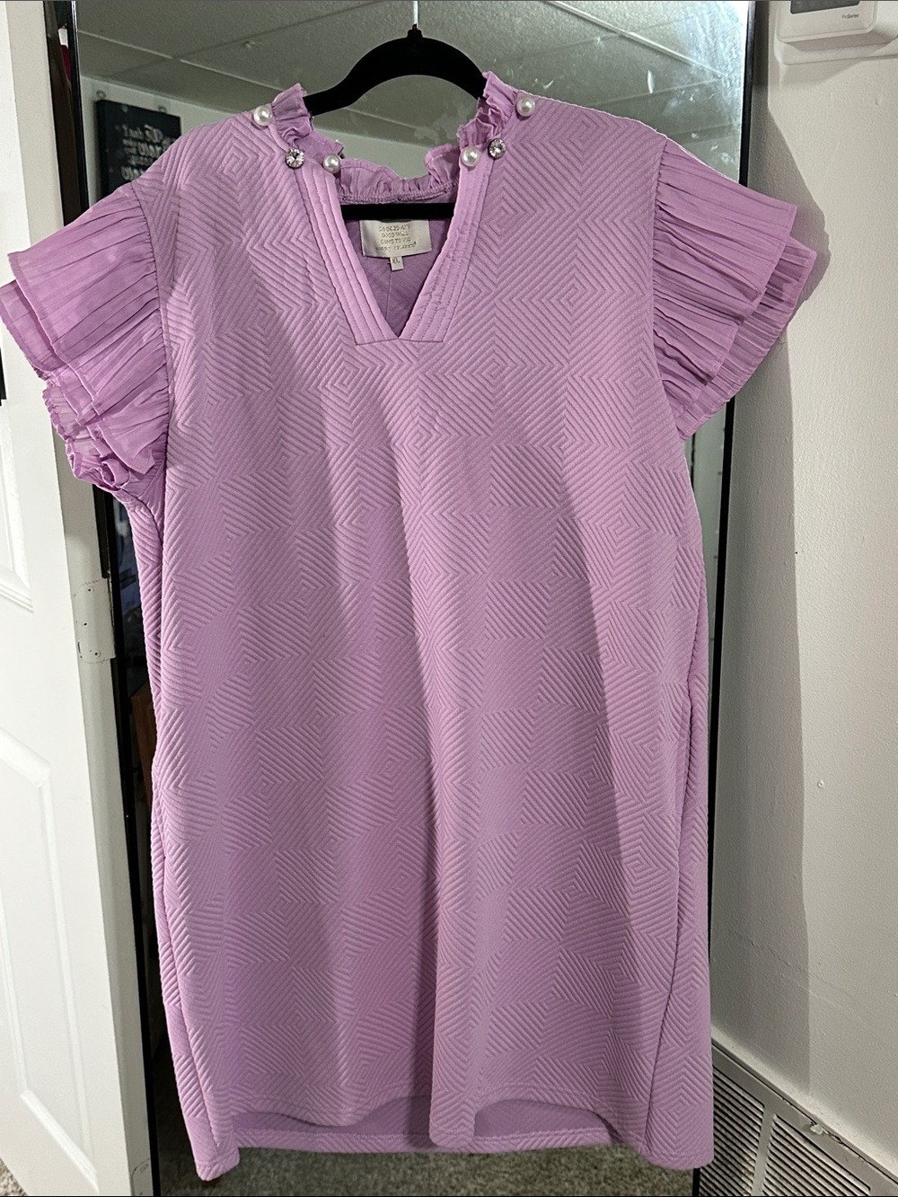 Simply Southern Lavender Ruffle Neck dress